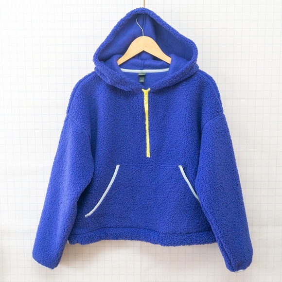 *NWT* Wild Fable Half Zip Anorak Hoodie Sherpa - Cobalt/Light Blue - Size M - Picture 7 of 11